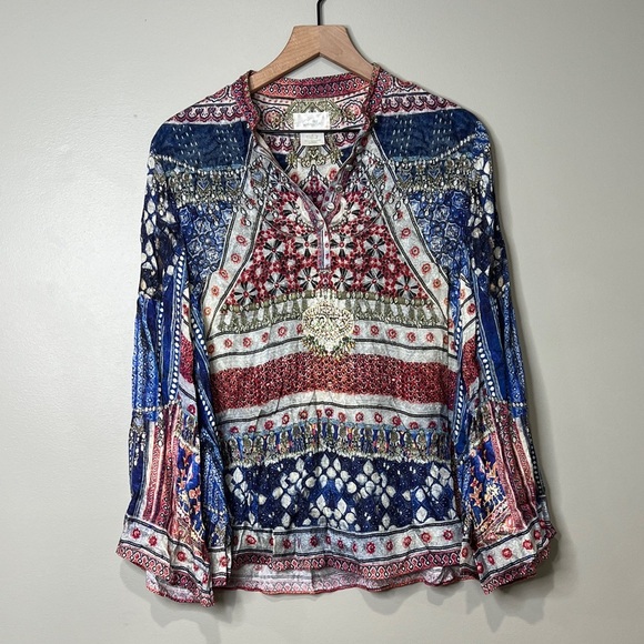 Camilla Overnight Bag Wide Sleeve Button Up BlouseWomens Small